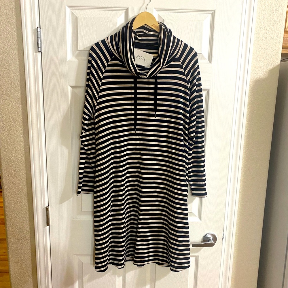Foil striped dress